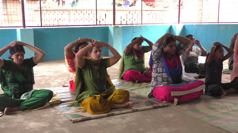 Yoga in Rajaji Colony (Slum Area), Thiruvananthapuram