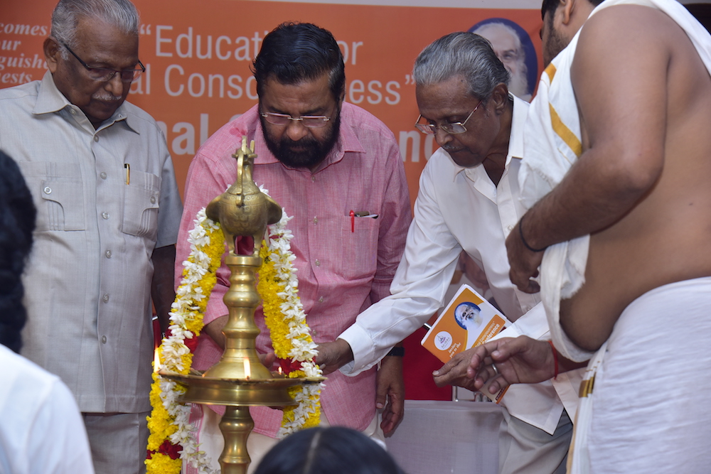 Minister Kadakampally Surendran and Dr A Sukumaran Nair Lighting the Inaugural Lamp