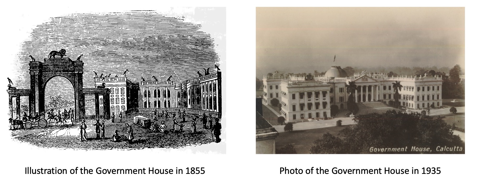 Old images of the Raj Bhavan Kolkata